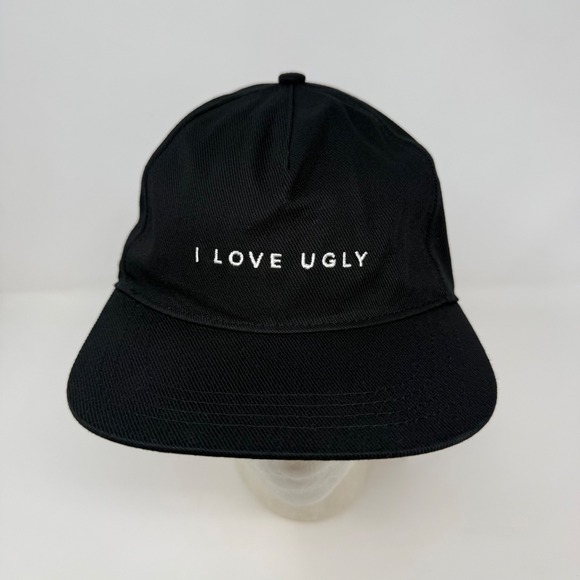 I Love Ugly Other - I Love Ugly Unstructured 5 Panel Hat Black Embroidered Logo‎ Snapback Cap NEW